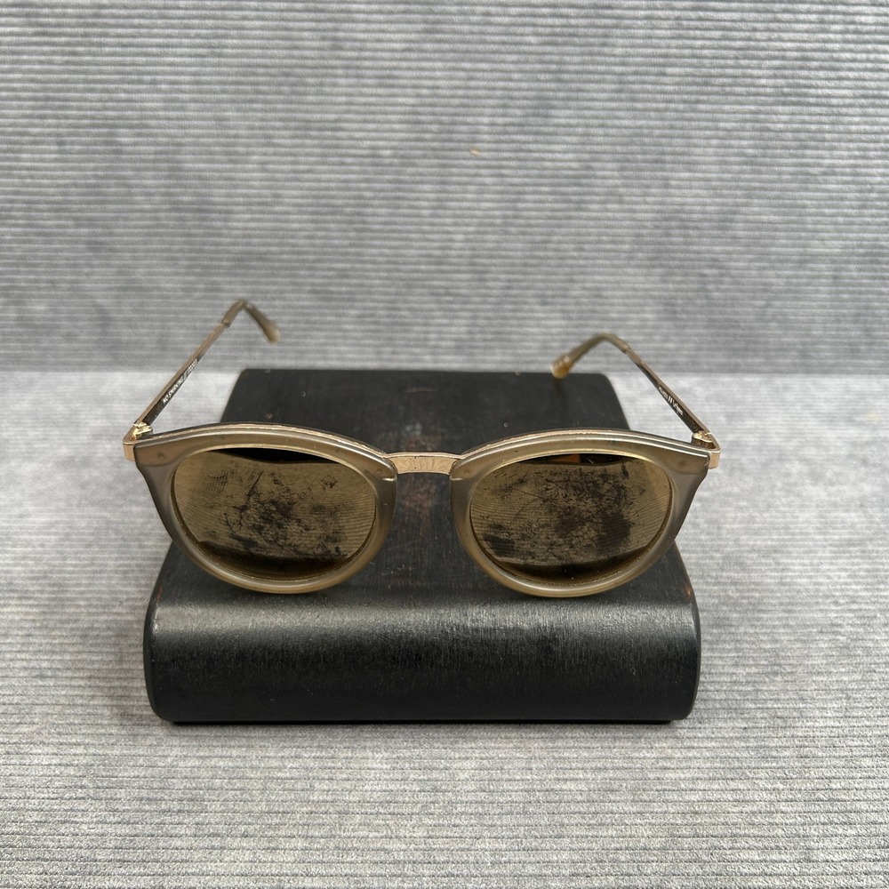Le Specs No Smirking 1702031 Taupe Gold Round Y2k Sunglasses Polarized Lens